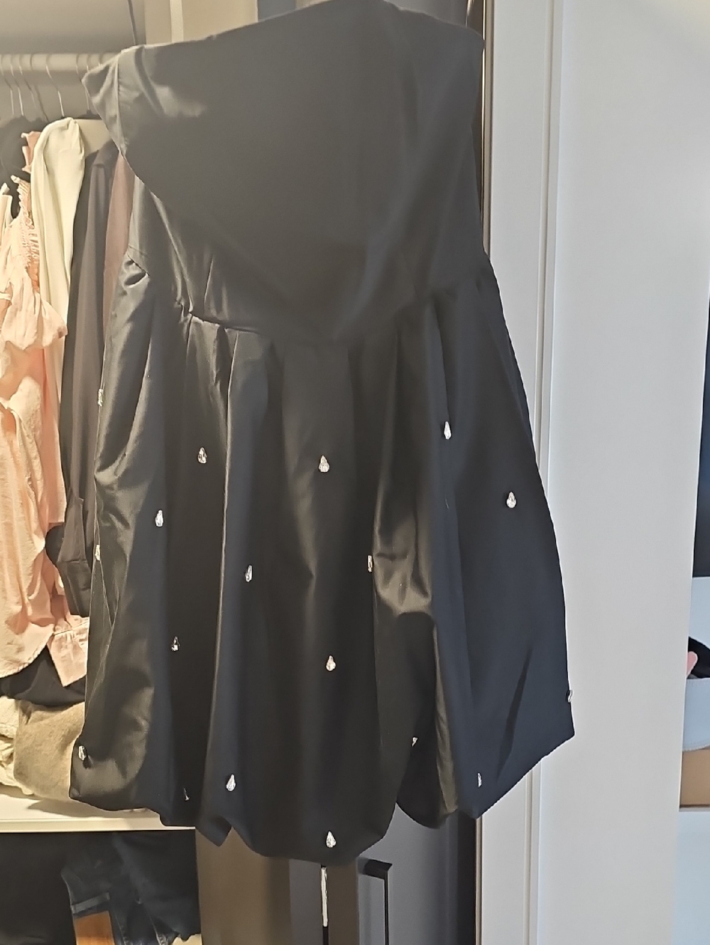 a new day Black Strapless Party Dress with Silver Embellishments